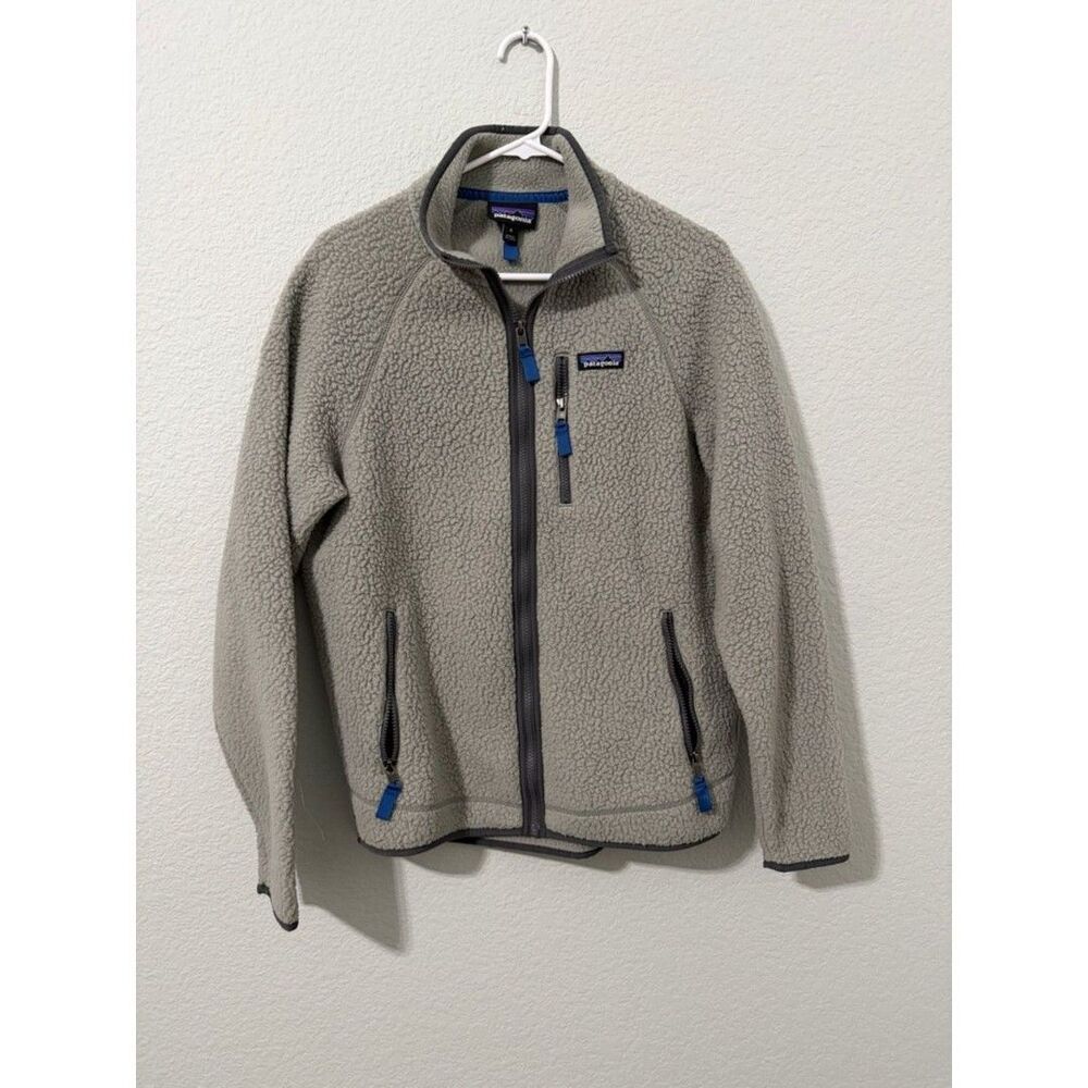 Patagonia Sweater Mens Medium Gray Full Zip Retro Pile Fleece Jacket Outdoor